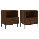 vidaXL Nattbord 2 stk brun eik 40x35x47,5 cm konstruert tre