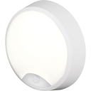 4lite Pylus Round utelys vegg med sensor hvit