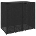 vidaXL Søppelboks 2 pcs Svart 65 x 80 x 115 cm Polyethylen