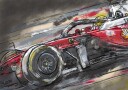 Red Race Car Sketch Plakat / 30x40