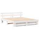  Sengestamme med hodegjerde Hvit 200 x 200 cm Heltre furu