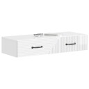 vidaXL Vegghengt Sidebord Høgglans hvit 87,5 x 34,5 x 17 cm
