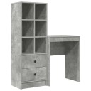  Skrivebord med lagring 2 pcs Betonggrå 45,5 x 34 x 127 cm