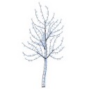 vidaXL Vegghengt LED-juletre 180 cm 200 LED-lys Blå Stål Svart