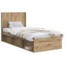  Sengramme med oppbevaring og hodegavl Artisan eik 90 x 190 cm