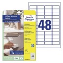 Avery flyttbare etiketter hvit 45,7 X 21,2 modell L4736Rev-10