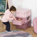 Lekeoppbevaring 3 lags kommode Barnerom Lite skuffeskap for barn Rosa