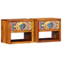  Nattbord 2 stk 40x35x35 cm Massivt Tre Akasie