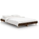 vidaXL Sengeramme røkt eik 120x190 cm konstruert tre