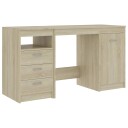 vidaXL Skrivebord sonoma eik 140x50x76 cm sponplate