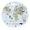 Cute Animal World Map Plakat / 30x30