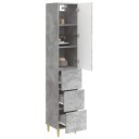 vidaXL Skapsett 2 pcs Betonggrå 33 x 34,5 x 90 cm Konstruert tre