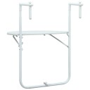  Hengende balkongbord hvit 60x64x83,5 cm plast rottingutseende