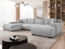 Krysen 4 seters sovesofa med dobbeltdivan   grå