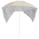 vidaXL Strandparasoll med sidevegger sand 215 cm