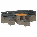 vidaXL Hagesofa Set 9 stk. 8-Antall seter Grå