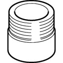 50 mm x 1,1/2" Adapter utvendig gjenge sort PEH Geberit Svart