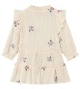 Fliink Dobby Ls Rose Embr Dress Cream 92