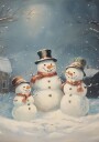Snowman Family Poster Plakat / 100x150cm