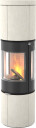 Rais Juno L 160 med portostone  svart vedovn med sideglass og glassdør