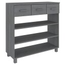 vidaXL Konsollbord HAMAR mørkegrå 90x35x90 cm heltre furu