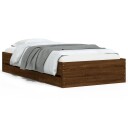 vidaXL Sengeramme med skuffer brun eik 90x190 cm konstruert tre 8721012245457