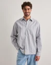 Woodbird Wbbuzo Big Stripe Shirt Skjorter Grå