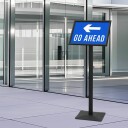  Pedestal plakatstativ sølv a3 PVC og støpejern