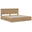 vidaXL Bed Frame with Storage and Headboard Artisan Oak 180 x 200 cm