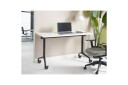 Hopfällbart skrivbord Beliani Cavi Ljus trä/svart 120x60x75 cm White\|\|Black 120x60x75 cm  