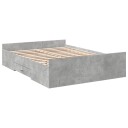  Sengeramme med skuffer betonggrå 135x190 cm konstruert tre 8721102619700