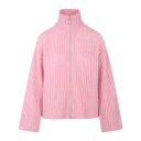 Majken Cardigan Pink XS Zip wool cardigan