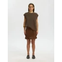 Selected Femme Lulu Short Sleeve Knit Vest Brun S