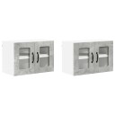  Kjøkkenskap 2 pcs Betonggrå 60 x 31 x 40 cm Konstruert tre
