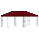 vidaXL Hage Gazebo 6 x 3 m Burgunder Polyester og stål 190 gsm