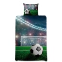 Licens Sengetøy med fotballmotiv - 140x200 cm - Stadion - Dynetrekk med 2 i 1 design - 100% bomull