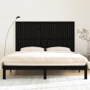 vidaXL Veggmontert sengegavl svart 185x3x110 cm heltre furu