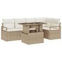 vidaXL Hagesofa Set 6 stk. 5 Antall seter Beige og krem polyrotting