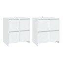 vidaXL Skjenker 2 stk hvit 70x41x75 cm sponplate