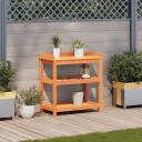  Pottebord med hyller brun 82,5x45x86,5 cm heltre furu