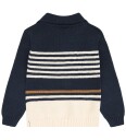 Hust and Claire Genser   Strikk   HCPelle Stripe   Blues   Hust and Claire   7 år (122)   Genser Brun Hvit Marineblå