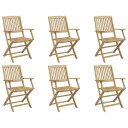  Sammenleggbare hagestoler 6 stk 54,5x58x90 cm heltre akasie 3214230