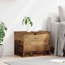  Oppbevaringsboks med lokk Gammelt tre 60x42x46 cm Konstruert tre