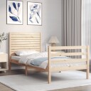 vidaXL Sengeramme med hodegavl 90x200 cm heltre