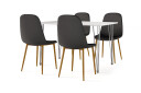 Scandinavian Choice Kranstull Spisebord 120 cm + 4 stk Naira stol svart med eikeben   Hvit/Svart