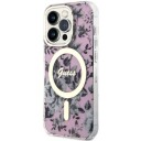 Guess Guhmp14xhcfwsp Iphone 14 Pro Max 6.7" Różowy/Pink Hardcase Flower Magsafe