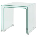 vidaXL Todelt settbord i temperert glass klar
