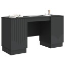 vidaXL Skrivebord med hylle Svart 142,5 x 50 x 75 cm Konstruert tre