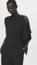 Mango Blouse With Asymmetrical Neckline   Black   M