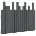 vidaXL Veggmontert hodegavl grå 108x3x80 cm heltre furu